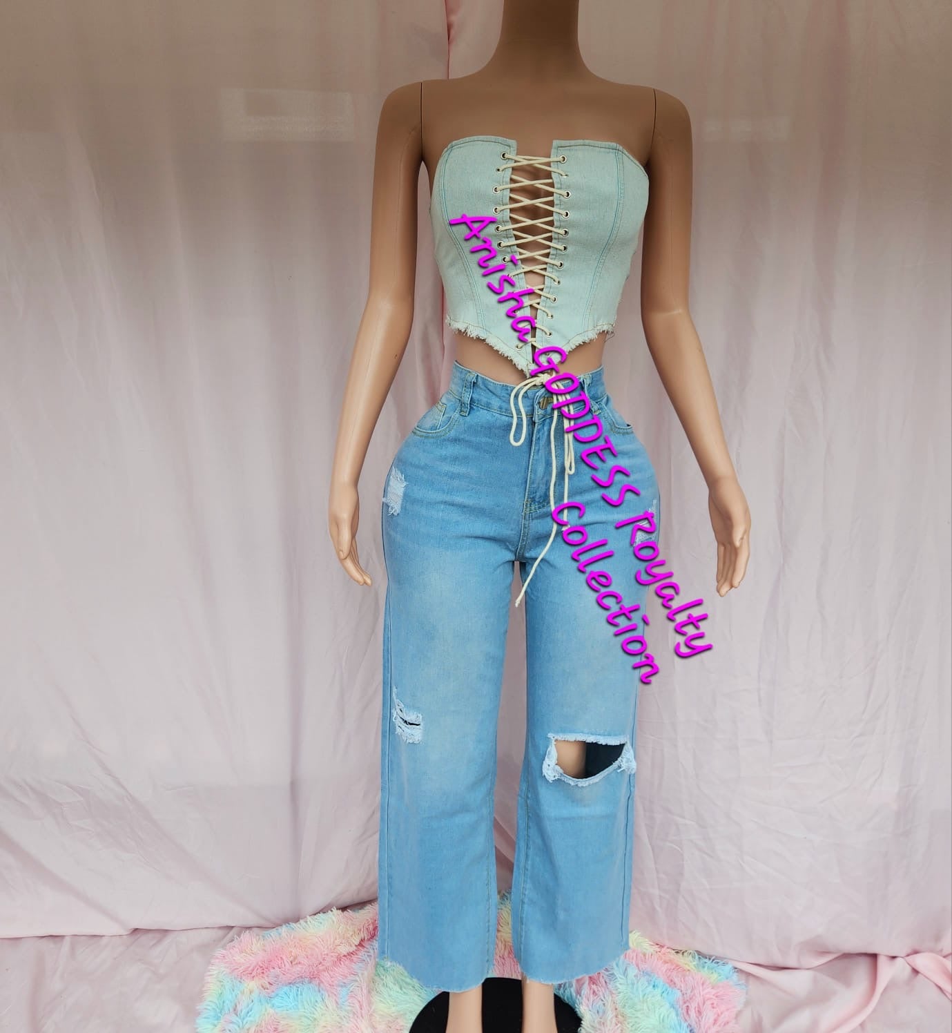 Bad Attitude Denim Pants Set