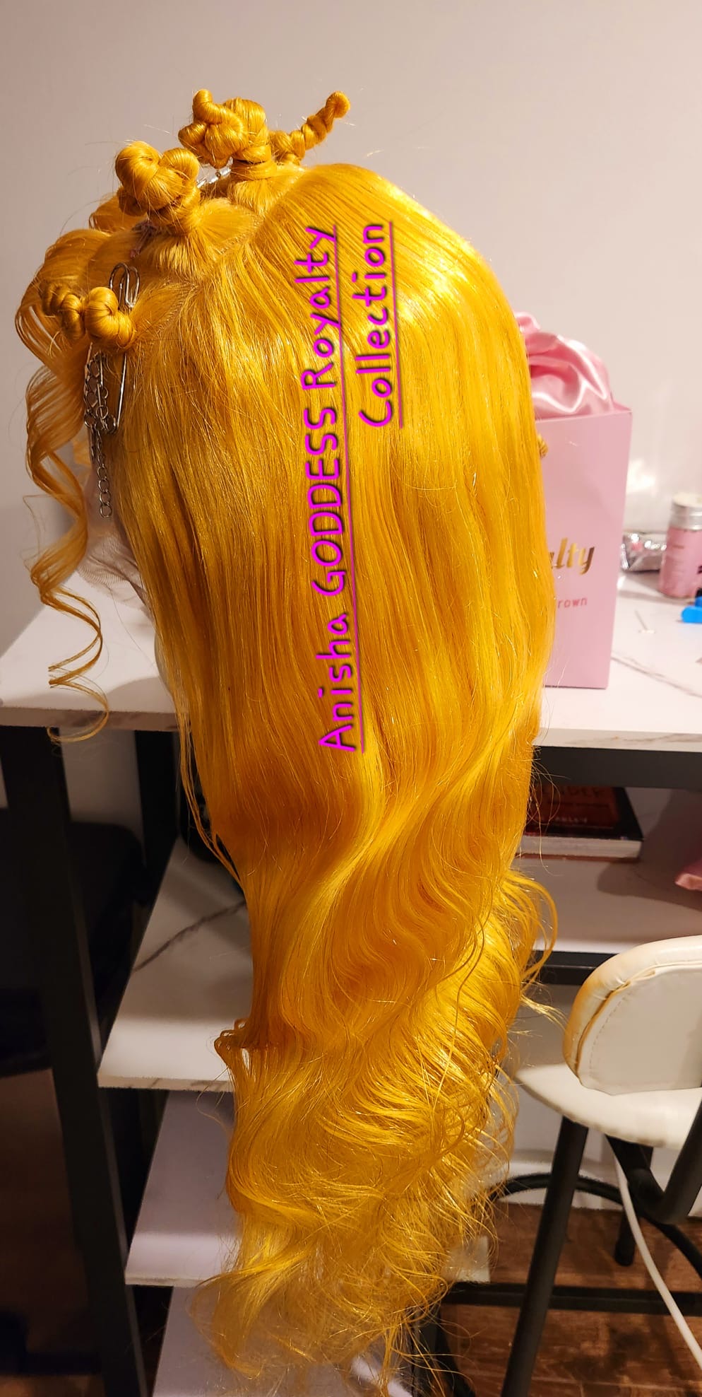 32 Inch Yellow 13x4 HD Lace Front Wigs, 100% Human Hair 180 Desity