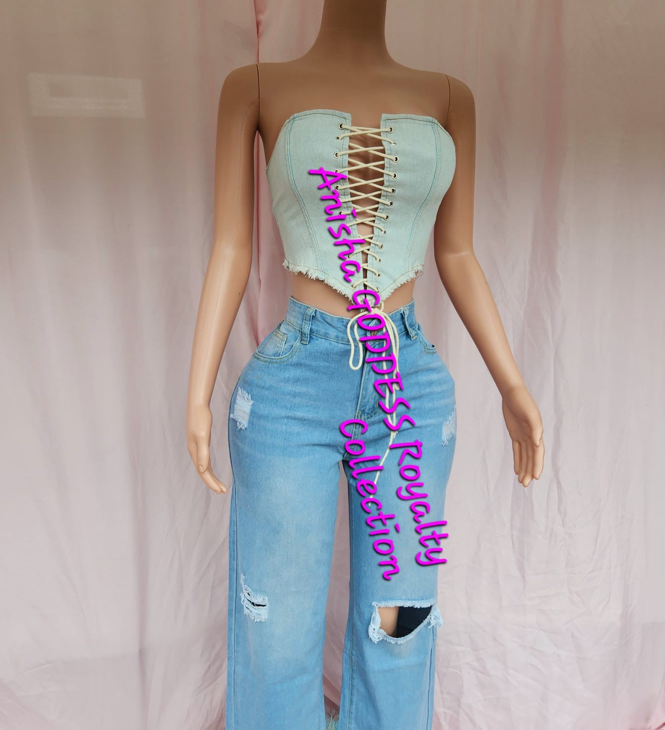 Bad Attitude Denim Pants Set