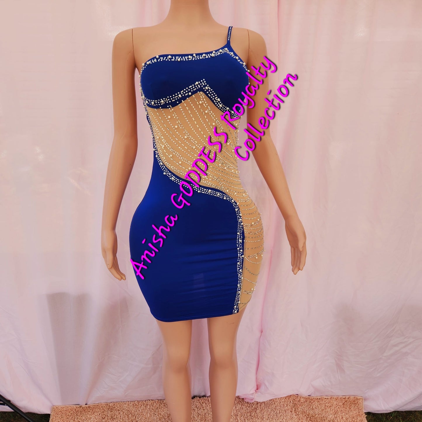 Autumn Sexy Tight Fitting Sling Mesh Beaded Dress