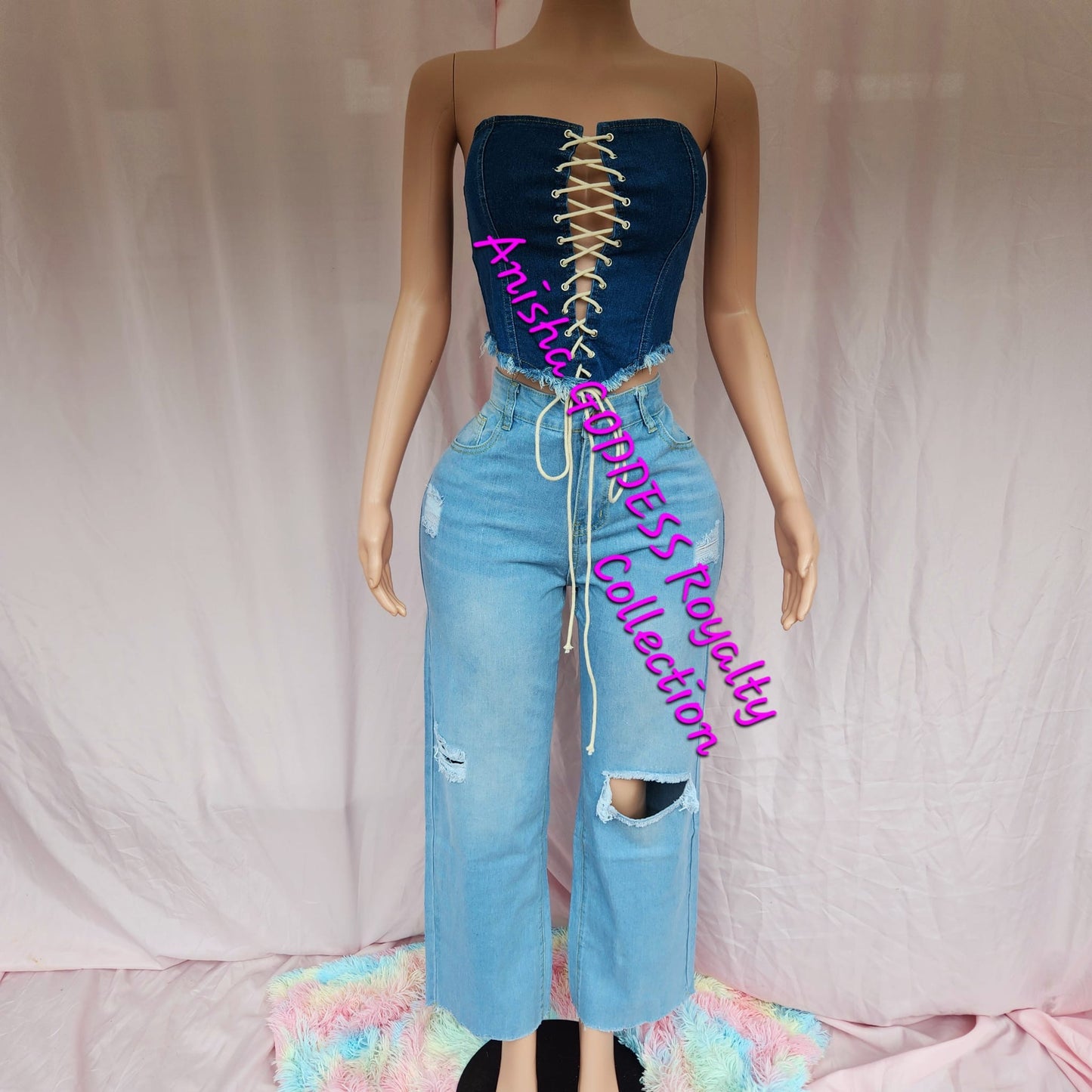 Bad Attitude Denim Pants Set